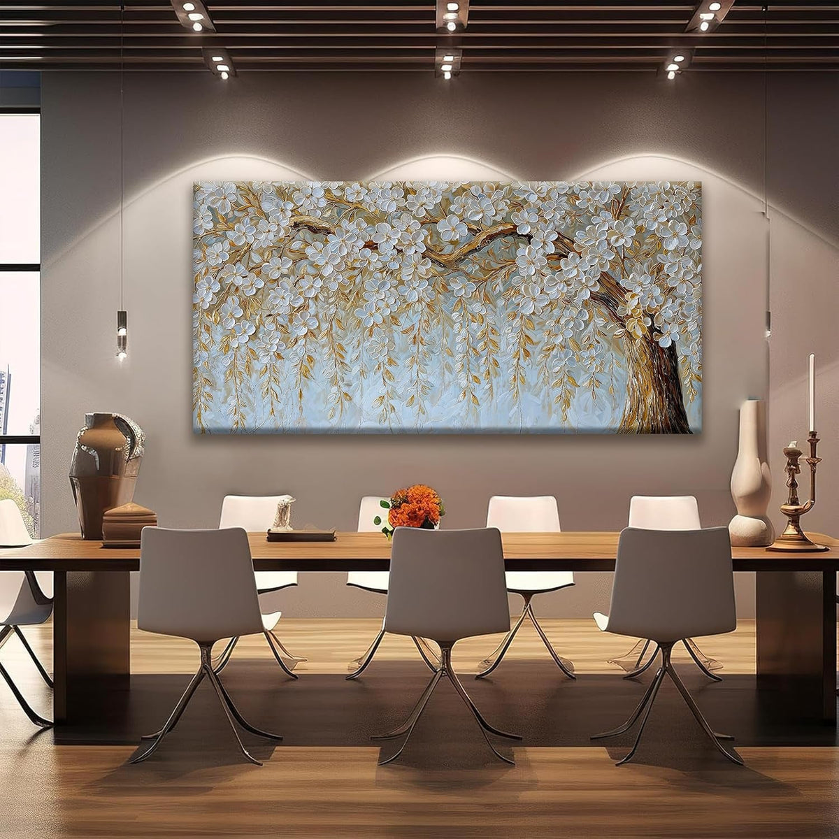 Luxurious Ivory Textured Canvas Wall Art 29x58Inches