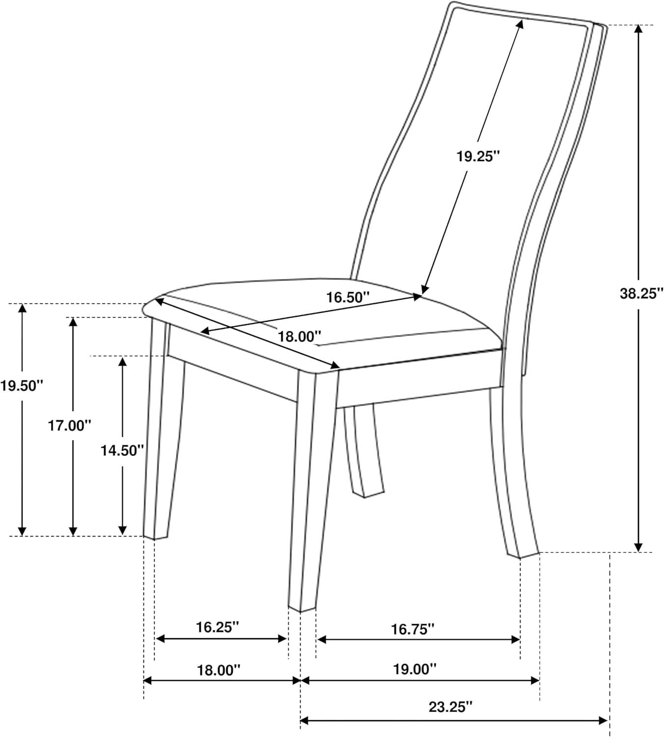 Chocolate Upholstered Ergonomic Dining Chairs Set 2
