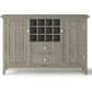 Rustic Gray Pine Wood Sideboard Buffet With Wine Storage