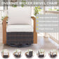 4 Piece Patio Set With 41 Inch Propane Fire Pit Table And Swivel Glider Chairs