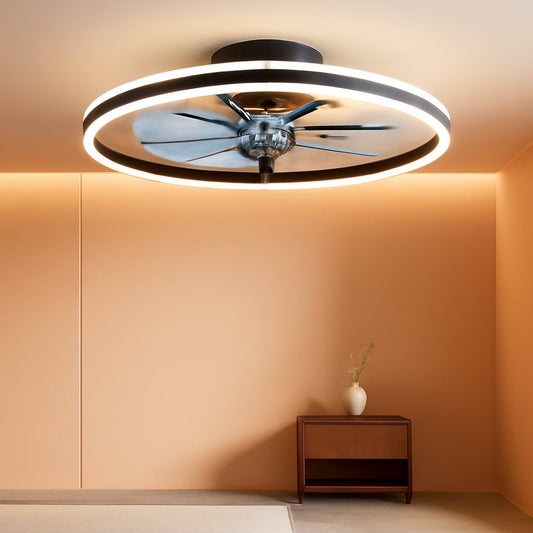 Bladeless Low Profile Ceiling Fan Featuring Dimmable Lighting