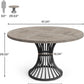 Round Dining Table 47 Inch Grey For Kitchen And Living Room