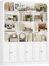 White Six Tier Freestanding Contemporary Storage Bookcase