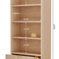 Arched Bookcase With Fluted Drawer Seventy Inch Natural
