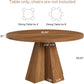 Tribesigns Large Round Dining Table Classic Walnut