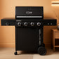 Black 4Burner Gas Grill Cabinet With Extra Storage Space-0