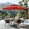 10Ft Auto Tilt Patio Umbrella Weather-Resistant Red