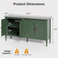 Forest Green Buffet Cabinet With Adjustable Shelves