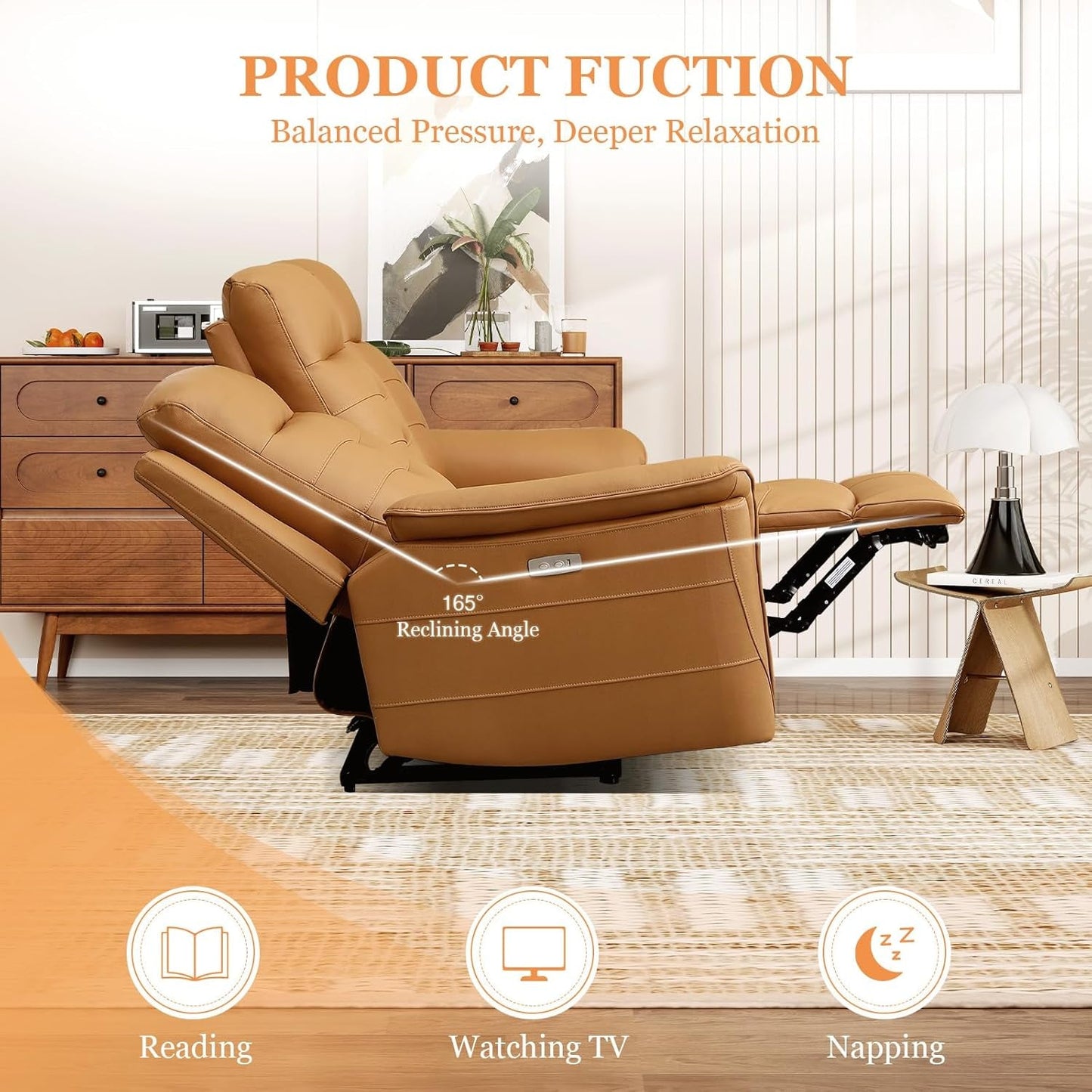 Power Reclining Electric Loveseat Brown Faux Leather