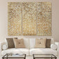 Goldleaf Textured Hand Painted Canvas Art Triptych