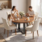 Extendable Round Walnut Dining Table Accommodates Four