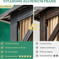 12x20ft Gazebo Hardtop Canopy Aluminum Frame Brown