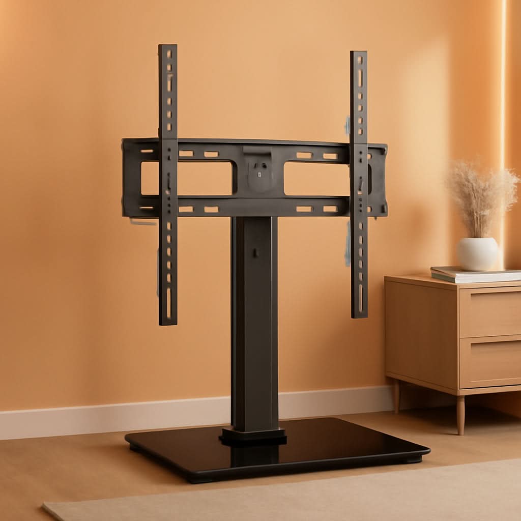 Universal Swivel TV Stand With Tempered Glass Base