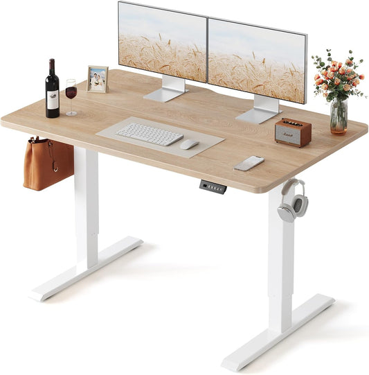 Electric Standing Desk 48x24 Inches Adjustable White