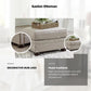 Rectangular Upholstered Ottoman Light Brown Bun Legs