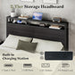 Full Standard Size Bed Frame With Storage Headboard