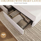 Full Size Platform Bed Underbed Storage Drawers White