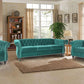 Green Velvet Chesterfield Living Room Set Including Sofa Loveseat and Club Chair