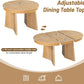 Retro Solid Wood Dining Set Natural Finish Extendable