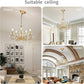Gold Mini Crystal Chandelier With Five Bulbs Living Room-4