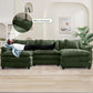 120 Inches Emerald Chenille Modular Sectional Sofa