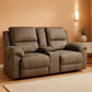 Gray Double Reclining Faux Leather Loveseat Deluxe