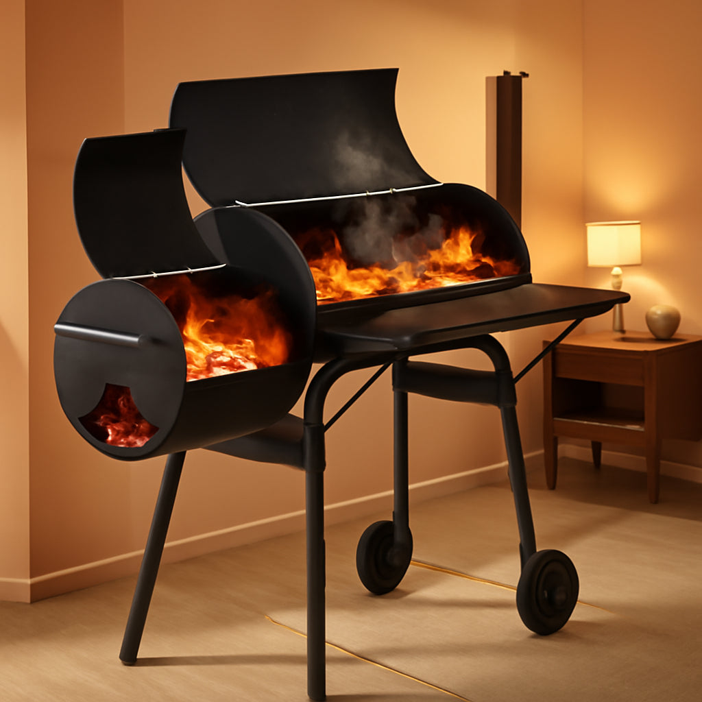 43Inch Charcoal Grill With Offset Smoker OutdoorPatio