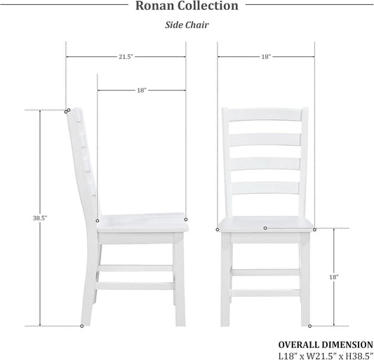 White Farmhouse Dining Chairs Set of 2 With Footrest