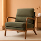 Mid Century Emerald Linen Upholstered Accent Chair