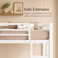 White Heavy Duty Metal Bunk Bed Full Over Full Ladder