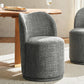 Gray Boucle Swivel Dining Chair ThreeSixty Rotation