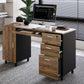 Walnut 53 Inches Workstation Desk Lockable Drawers