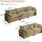 3 Piece Corduroy Sofa Set Camel 3 Seater And 2 Loveseats