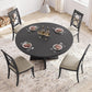 47 Inch Round Dining Table Black Industrial Grade Metal