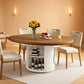 Extendable Round Dining Table FortyThree Inch Storage Cabinet