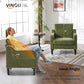 Olive Green Upholstered Accent Chair Midcentury Comfort