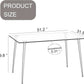 51 Inch Glass Dining Table For 4 With Tempered Glass Top