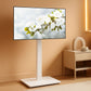 White Universal Freestanding TV Stand Seventy Degree Swivel