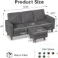 L-Shaped Sectional Sofa Graphite Grey Storage Ottoman-1