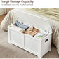 Cloud White LargeCapacity Storage Bench Hinges Chest