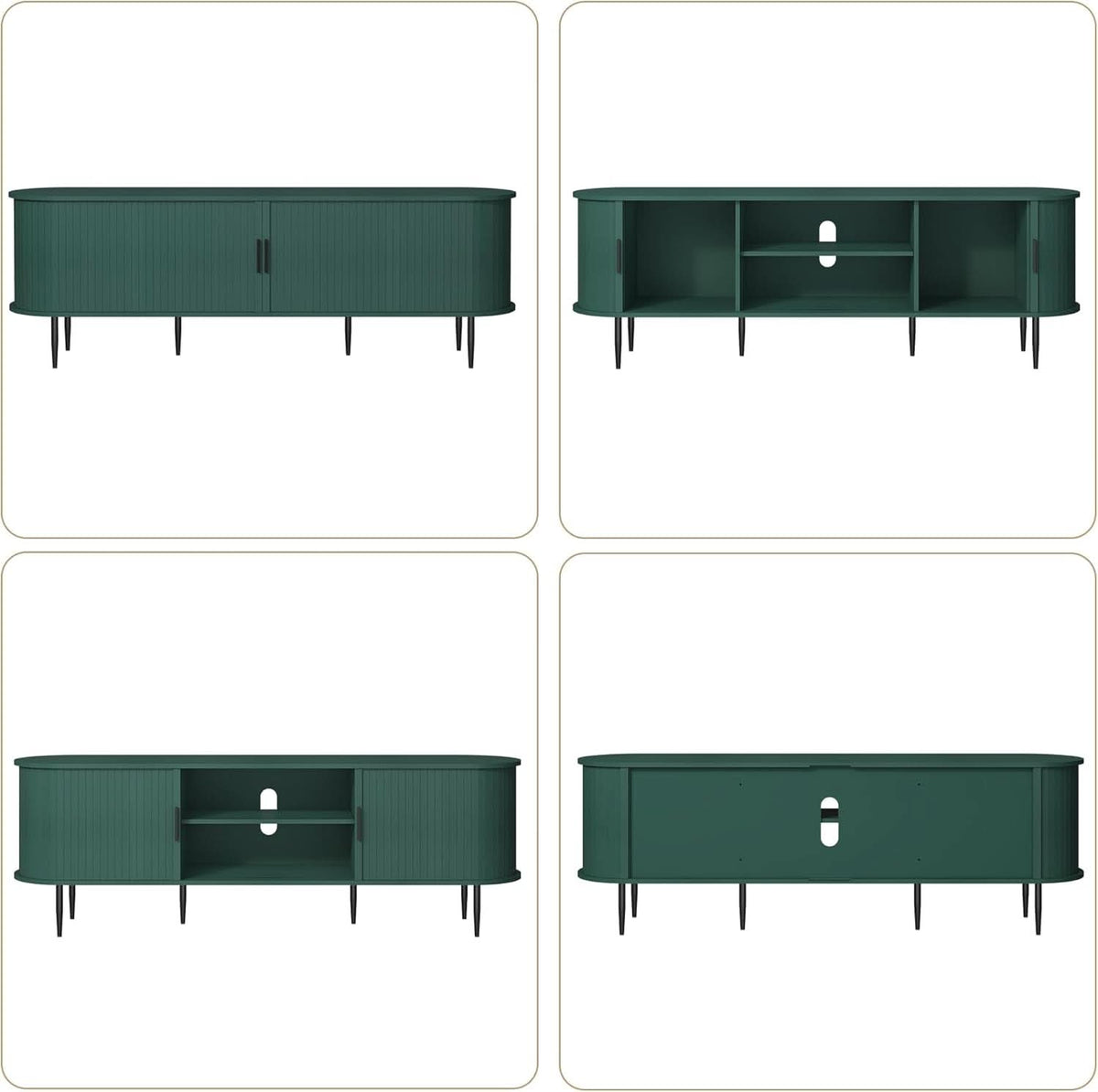 71 Inch Tambour Door TV Console Entertainment Center-4