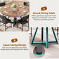 Round Dining Table 47 Inch Pedestal Walnut Stain Finish