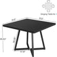 Square 31.5 Inch Industrial Dining Table Black Wood Panels