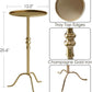 Gold Ornamental Distressed Brass Martini End Table