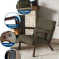 Green Sherpa Upholstered Solid Wood Comfortable Chair