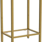 Interlocking Braced Gold Tempered Glass End Tables