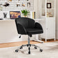 Black Velvet Upholstered Swivel Desk Chair For Office