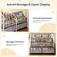 Montessori Floor Bed With White Guardrails Storage