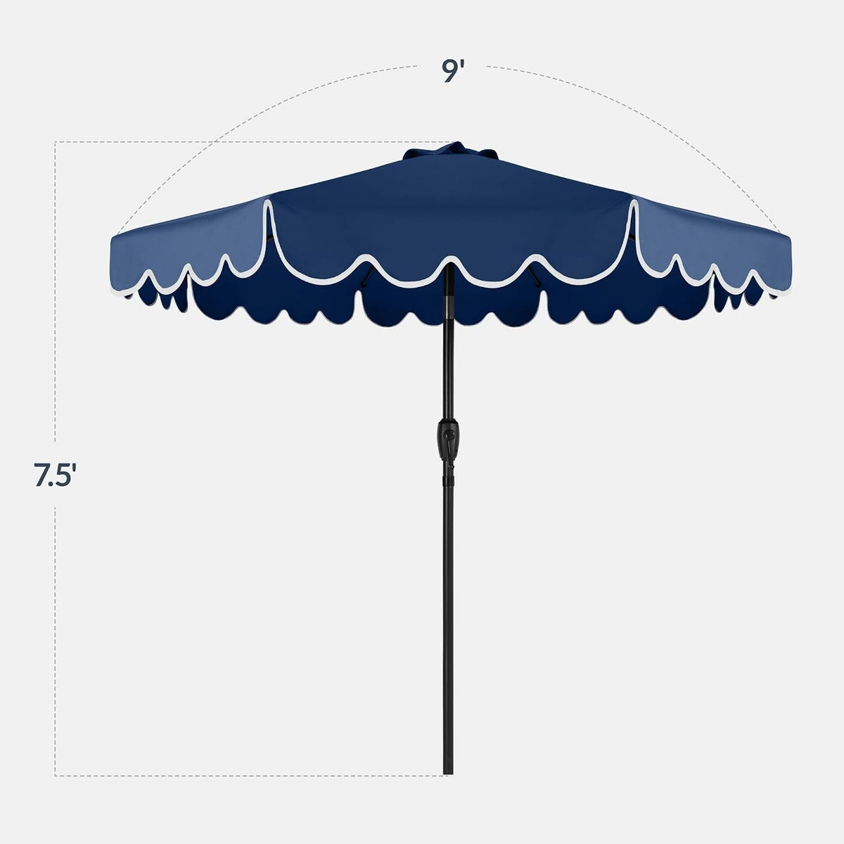 9 Ft Navy UV Resistant Weatherproof Outdoor Umbrella