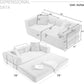 78Inch Convertible Sleeper Sofa Bed Beige Upholstery